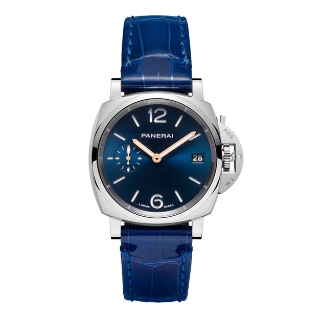38mm Luminor Due Watch with Blue Dial in Stainless Steel, Bracelet