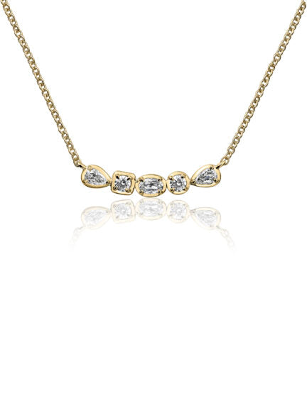 Love Luxe 0.52ct Crisscut L'amour Diamond Mixed Shape Necklace in 14K Yellow Gold, 18" chain
