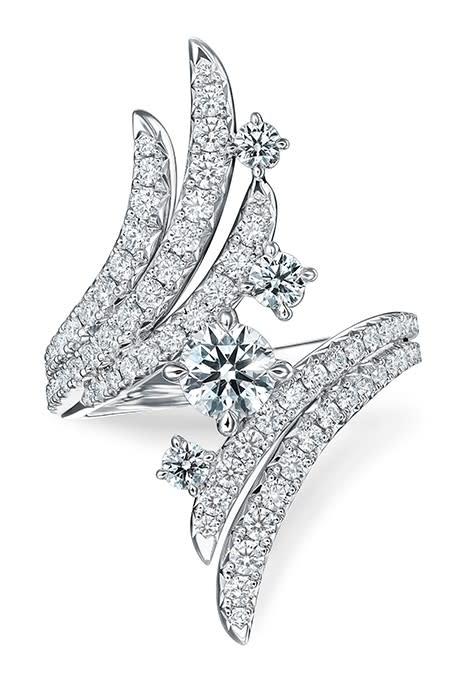 Vela 1.76ct Diamond Bypass Cocktail Ring in 18K White Gold, Size 6.5