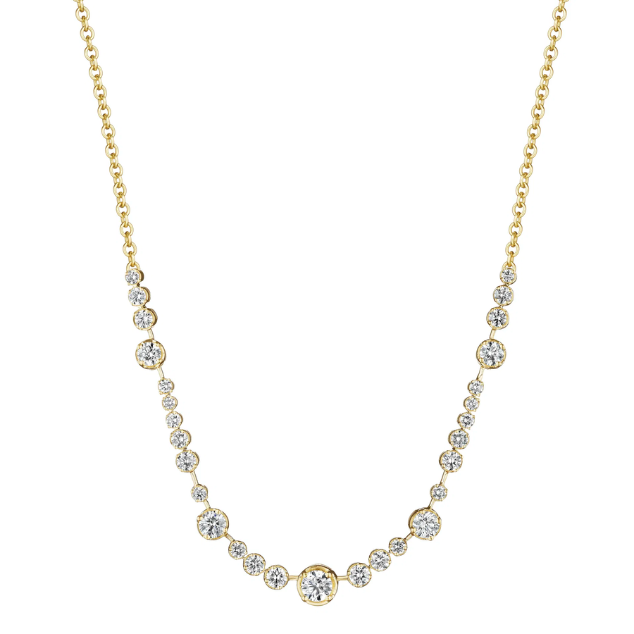 1.52ct Round Diamond Twilight Necklace in 18K Yellow Gold, 16-18"