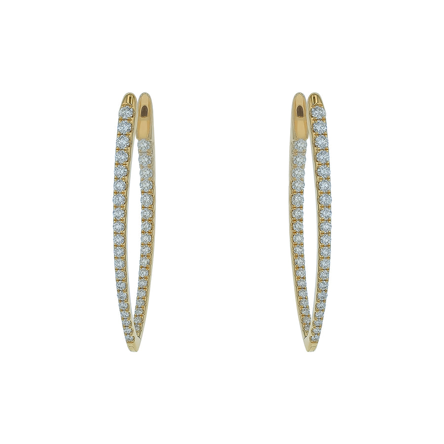Imperial 1.60-1.68ct Diamond Hoop Earrings in 18K Yellow Gold