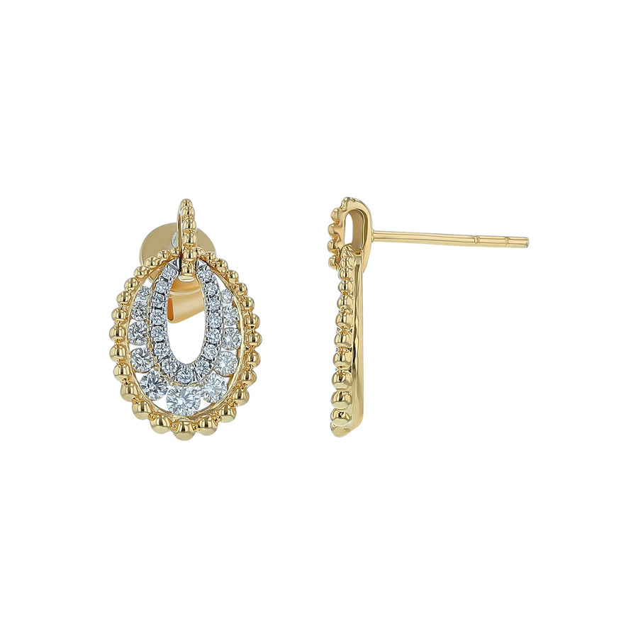 0.58ct Diamond Drop Earrings in 14K Yellow Gold