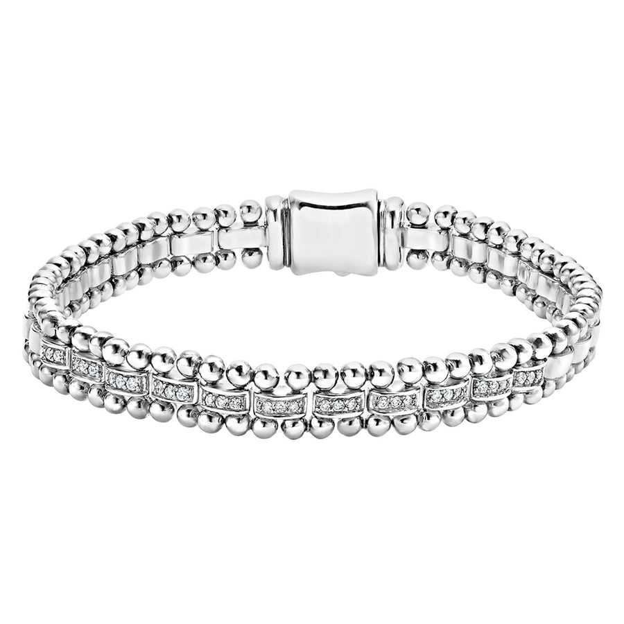 Caviar Spark 0.19ct Diamond 7mm Bracelet in Sterling Silver, Size 7