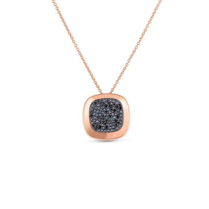 Carnaby Street Black Diamond Pendant in 18K Rose Gold