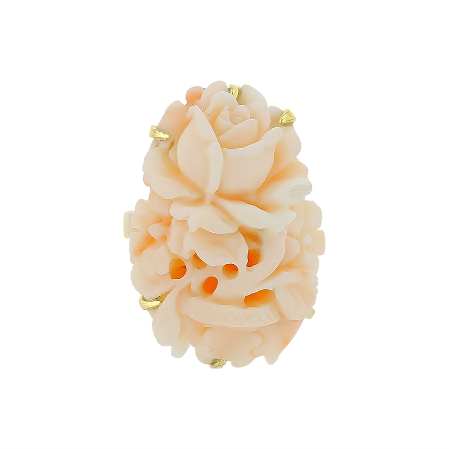 Decorative ring with floral design on a white background
