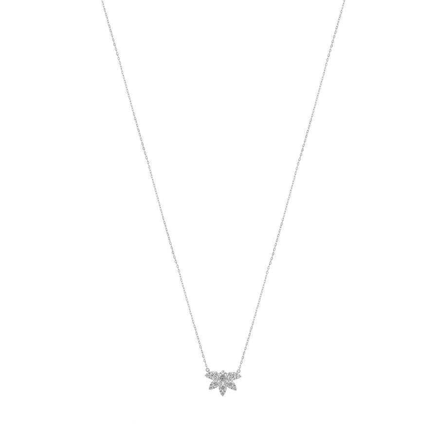 Aerial 0.60-0.70ct Diamond Sunburst Necklace in 18K White Gold, 18"