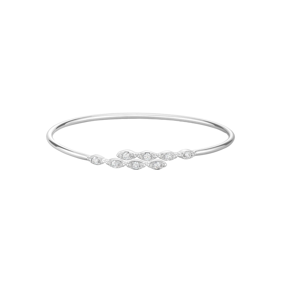 Aerial Marquise 0.50-0.58ct Diamond Flexi Bangle Bracelet in 18K White Gold