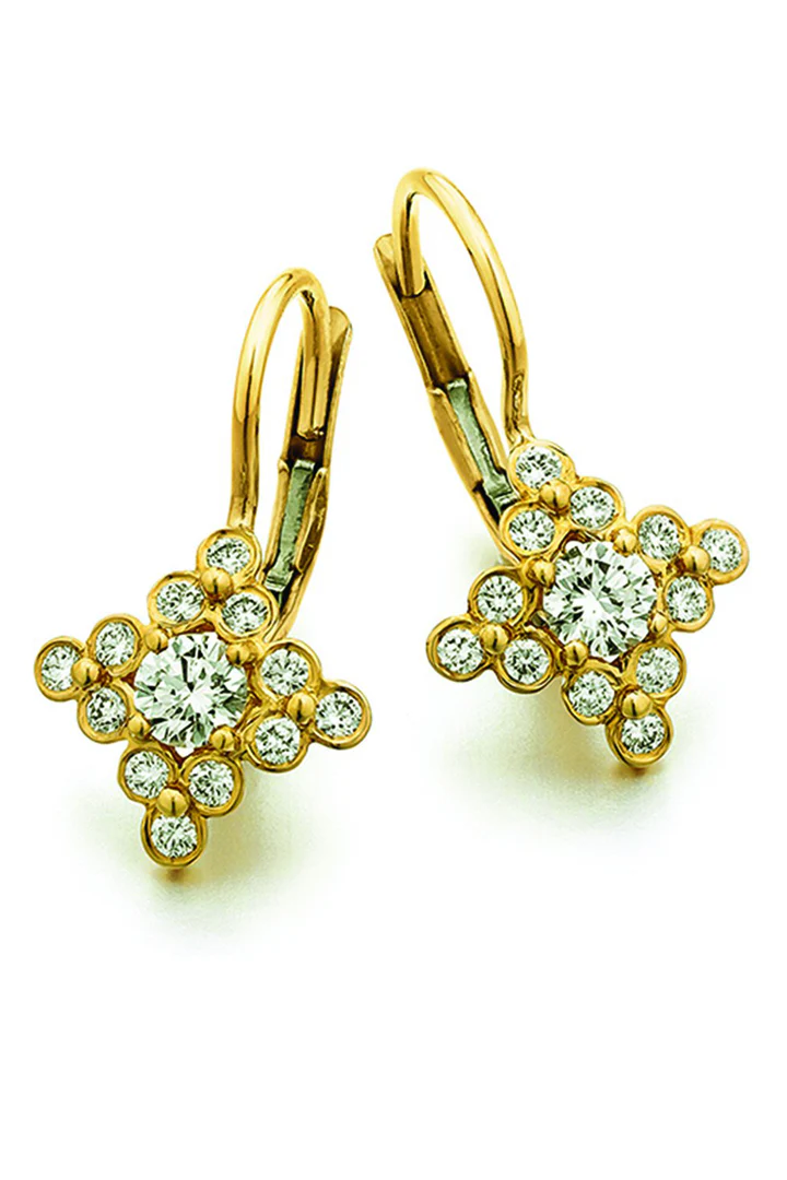 Lace 0.64ct Diamond Drop Earrings in 18K Yellow Gold