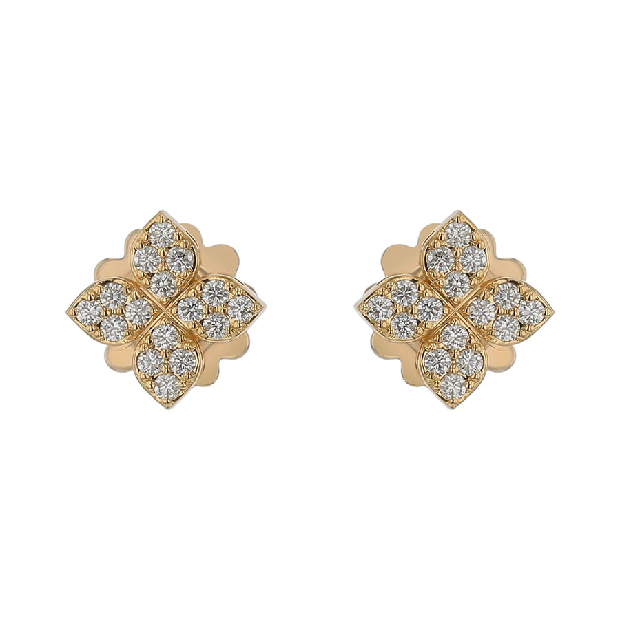 Venetian Princess Diamond Flower Studs in 18K Yellow Gold