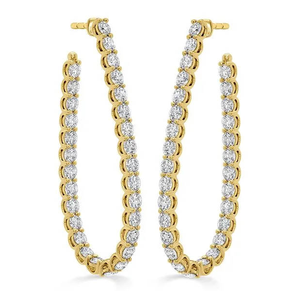 4.69-4.91ct Diamond Pear Shaped Hoop Earrings in 18K Yellow Gold