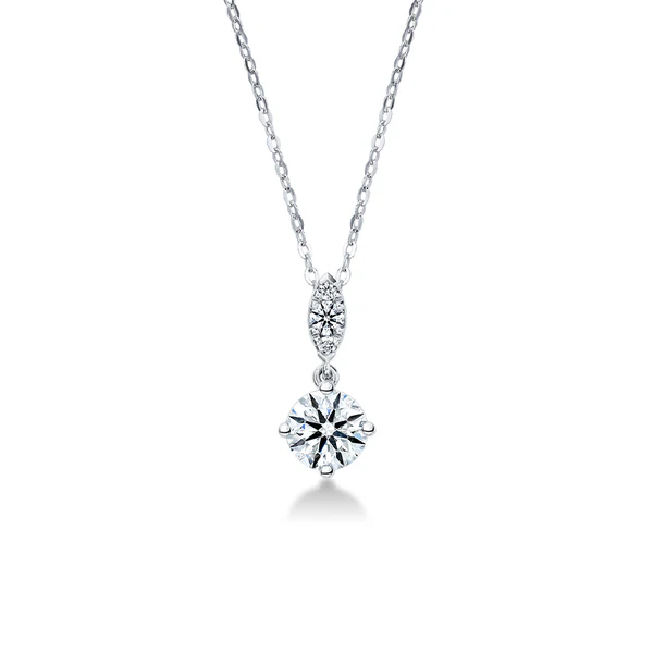 Aerial Petite 0.53-0.62ct Diamond Drop Pendant in 18K White Gold, 18" chain