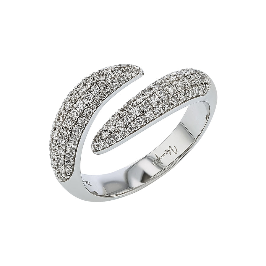 0.64ct Diamond Bypass Ring in 18K White Gold, Size 6.5