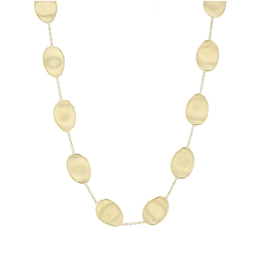 Lunaria Hand Engraved Necklace in 18K Yellow Gold, 36"