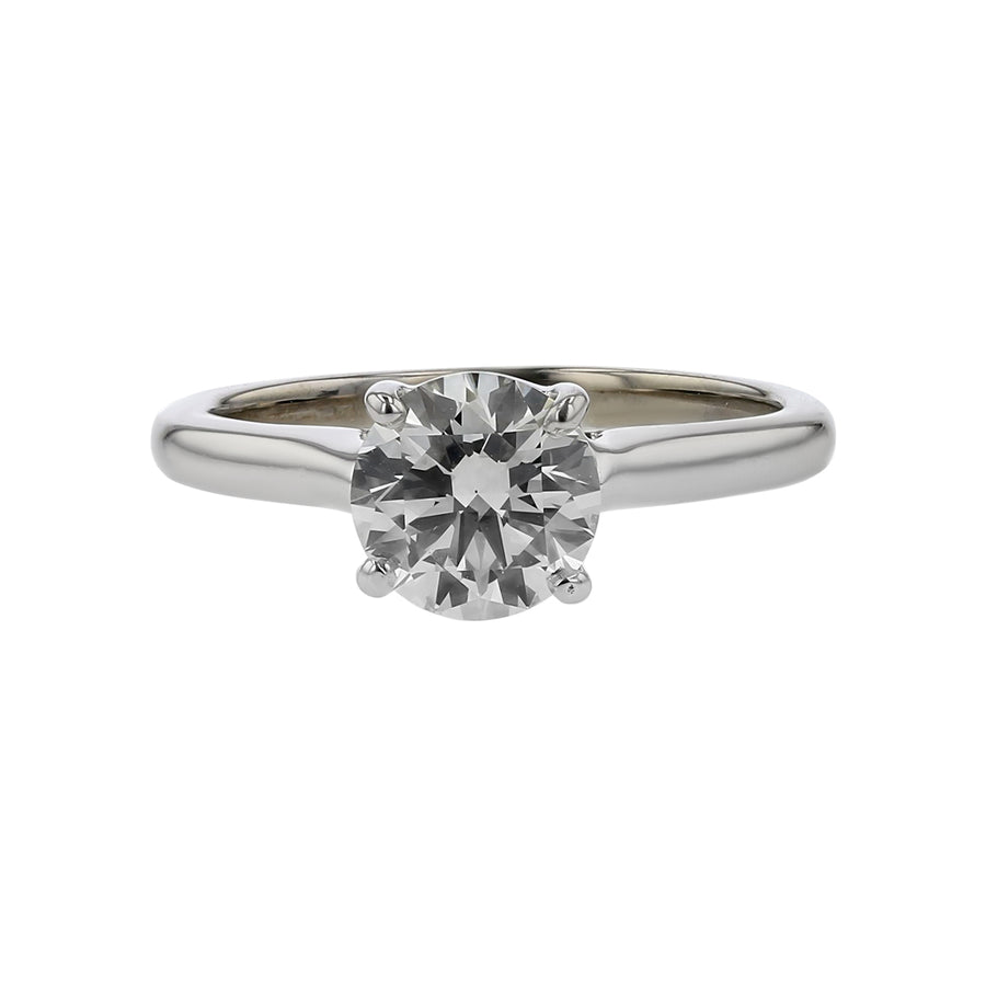 1.11ct Fire & Ice Round Brilliant Diamond and 4 Prong Solitaire Signature Ring in 18K White Gold