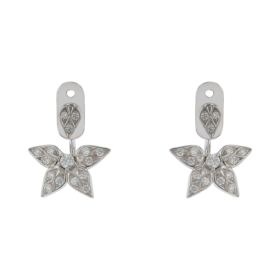 Lily Artisan Pave Diamond Full Earring Jackets in 18K White Gold
