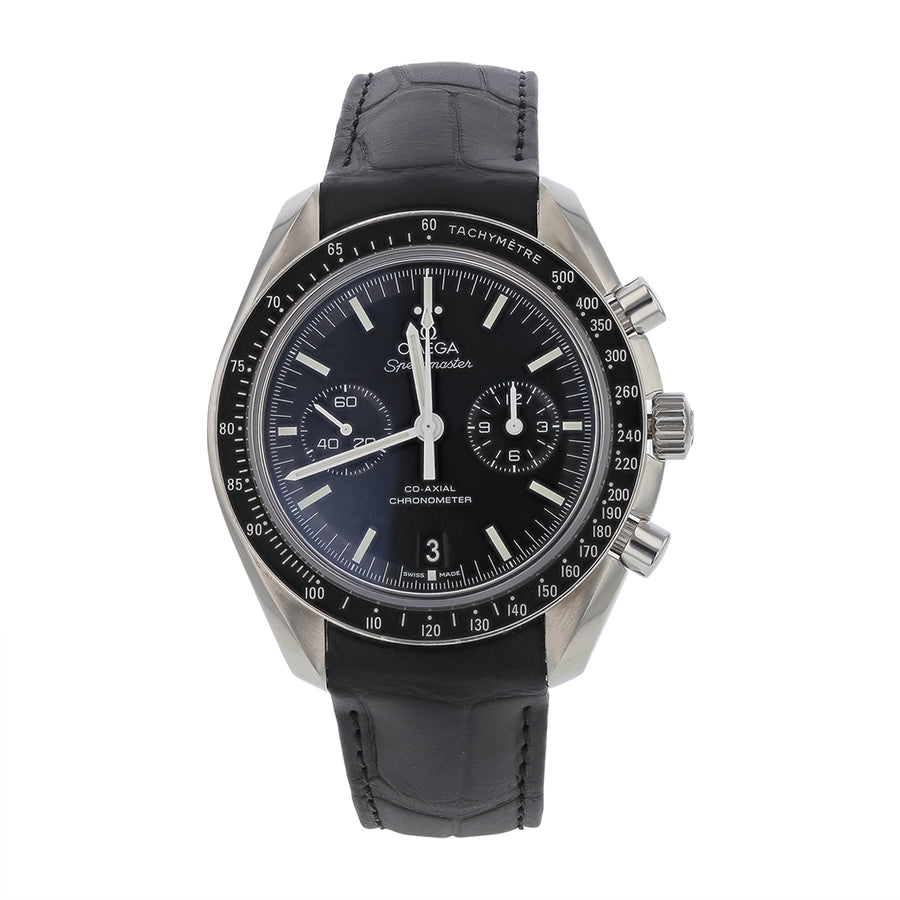 44mm Omega Speedmaster Black Dial Watch in Stainless Steel