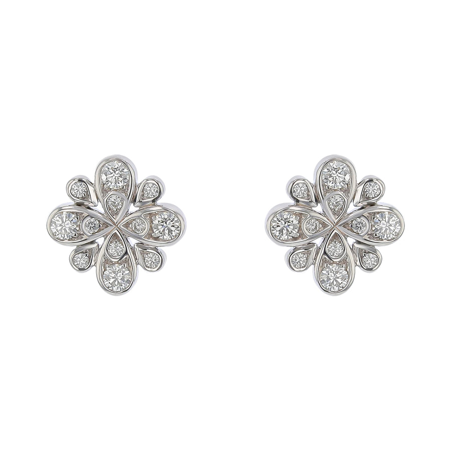 Scallop Jubilee 0.54ct Diamond Stud Earrings in 18K White Gold