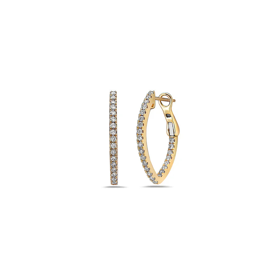 Diamond V Hoop Earrings
