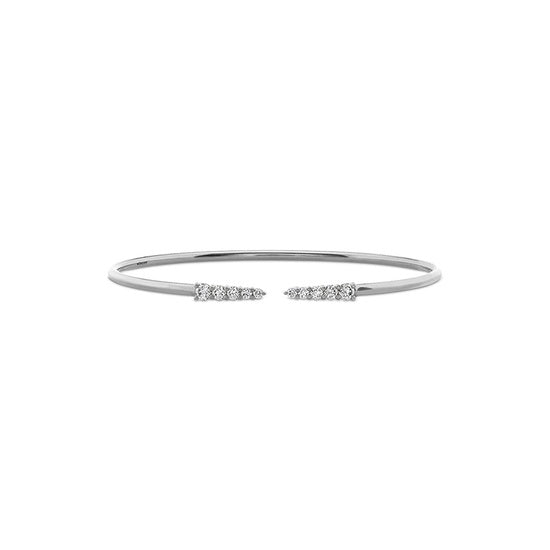 Identity 0.46-0.53ct Diamond Bangle Bracelet in 18K White Gold, Size Large