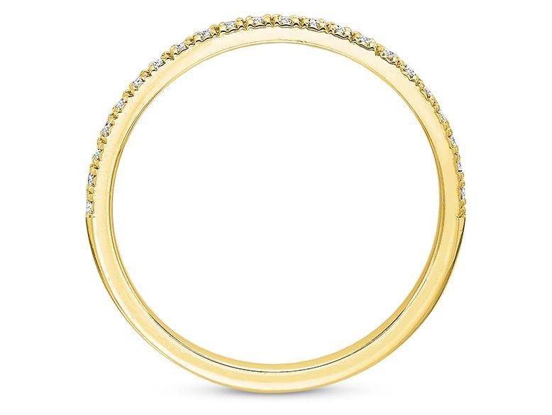 New Aire 0.14ct Diamond Split Shared Prong Partway Band in 18K Yellow Gold, Size 6