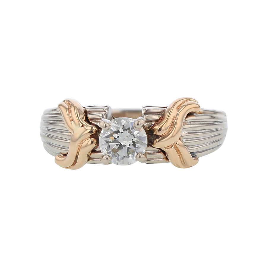 0.73ct Diamond 4 Prong Ring in 14K Yellow and White Gold, Size 9