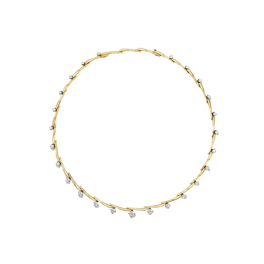 Vela 8.72ct Diamond Crossover Necklace in 18K Yellow Gold