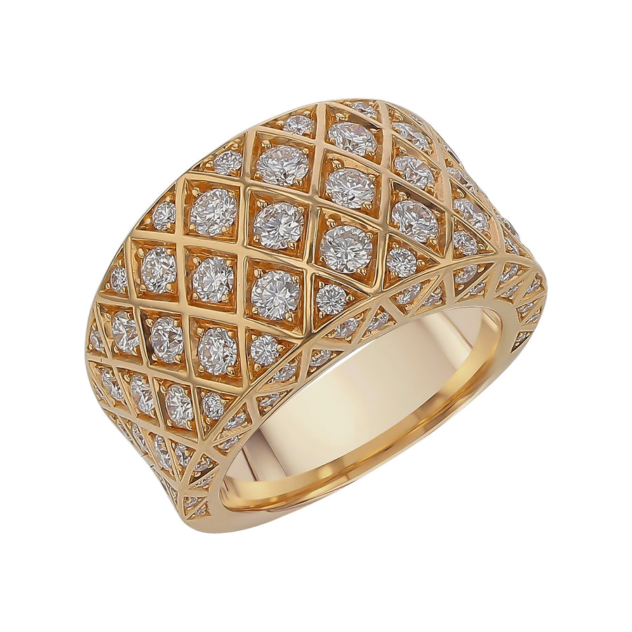 Artisan Pave 1.69ct Diamond Criss Cross Ring in 18K Rose Gold