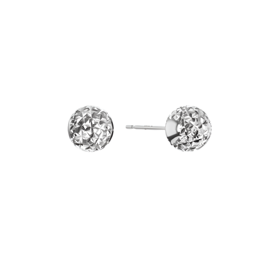 Lunar 6.4mm Round Stud Earrings in Platinum