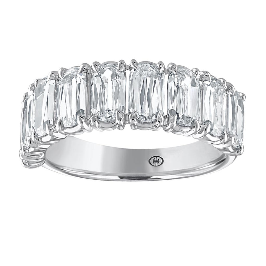 1.76ct  Crisscut L'amour Diamond 9 Stone Band in 18K White Gold, size 6