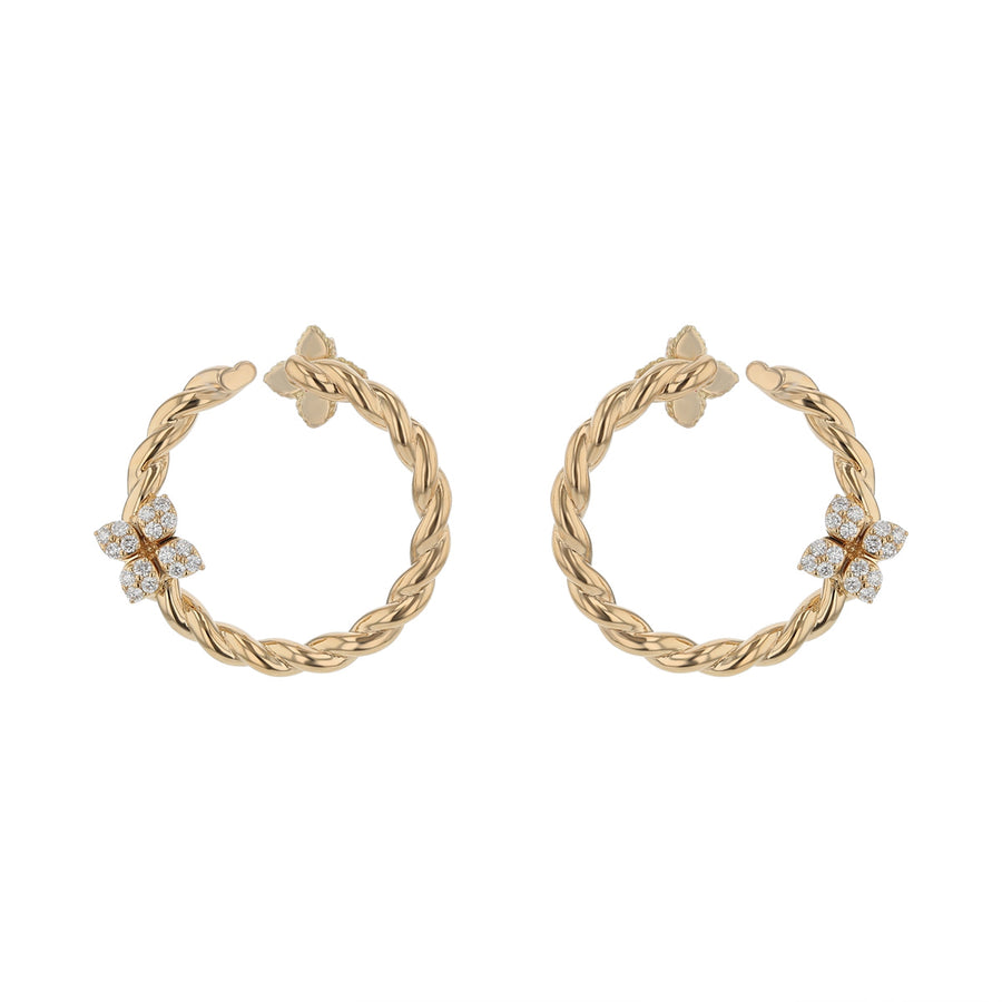 Love in Verona 0.35ct Diamond Twist Hoop Earrings in 18K Yellow Gold