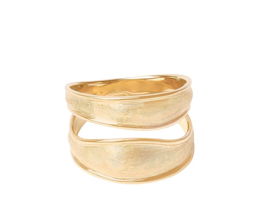 Lunaria Split Ring 18K Yellow Gold, size 7