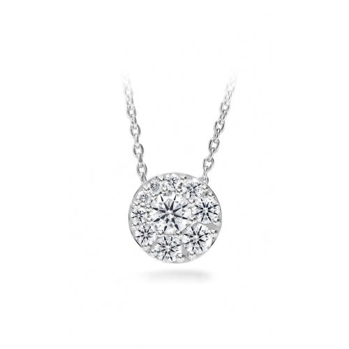 Tessa 0.23-0.37ct Diamond Cluster Pendant in 18K White Gold, 18" chain