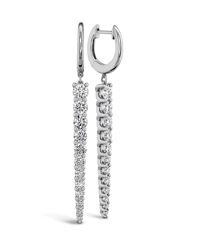 Identity 2.04-2.13ct Diamond Drop Earrings in 18K White Gold