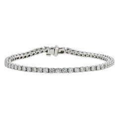 8.67ct Fire & Ice Round Brilliant Diamond Straight Line Bracelet in Platinum, 7"