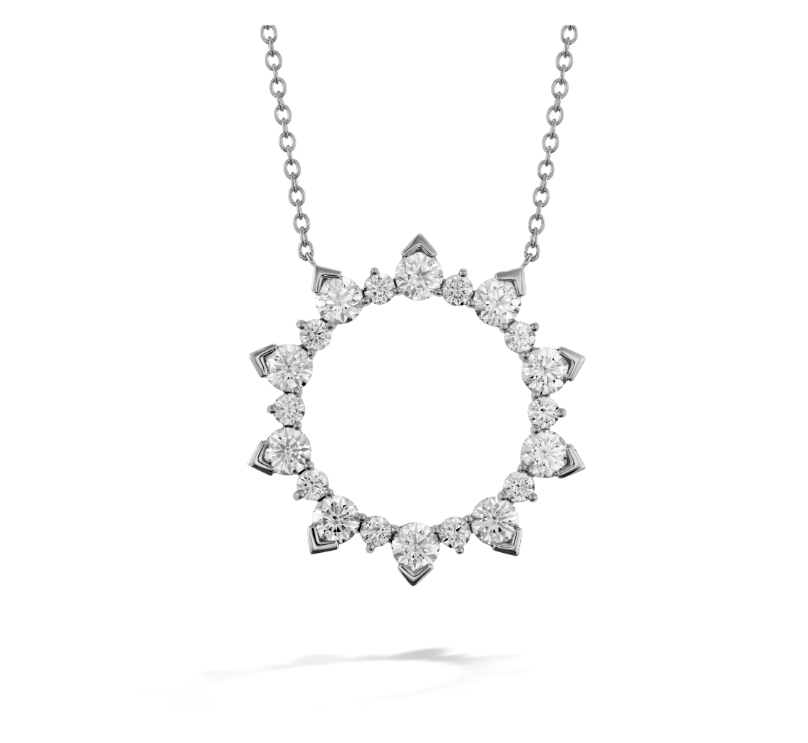 Aerial Eclipse 1.70-1.80ct Diamond Necklace in 18K White Gold, 18" chain