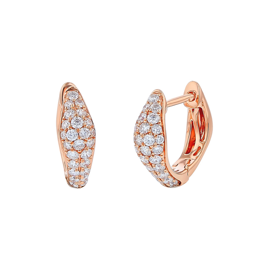0.60ct Diamond Hoop Earrings in 14K Rose Gold