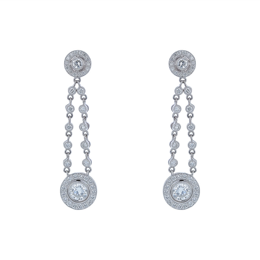 3.93ct Diamond Drop Earrings in Platinum