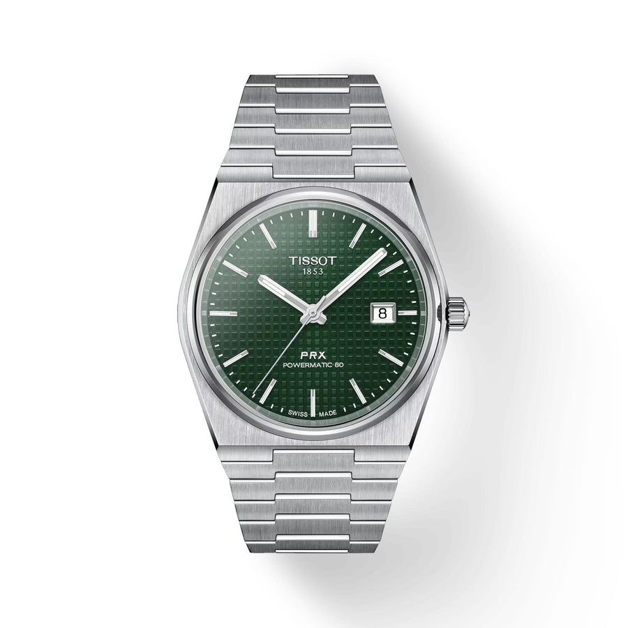 40mm PRX Powermatic 80 Watch with Green Dial in Stainless Steel, Bracelet