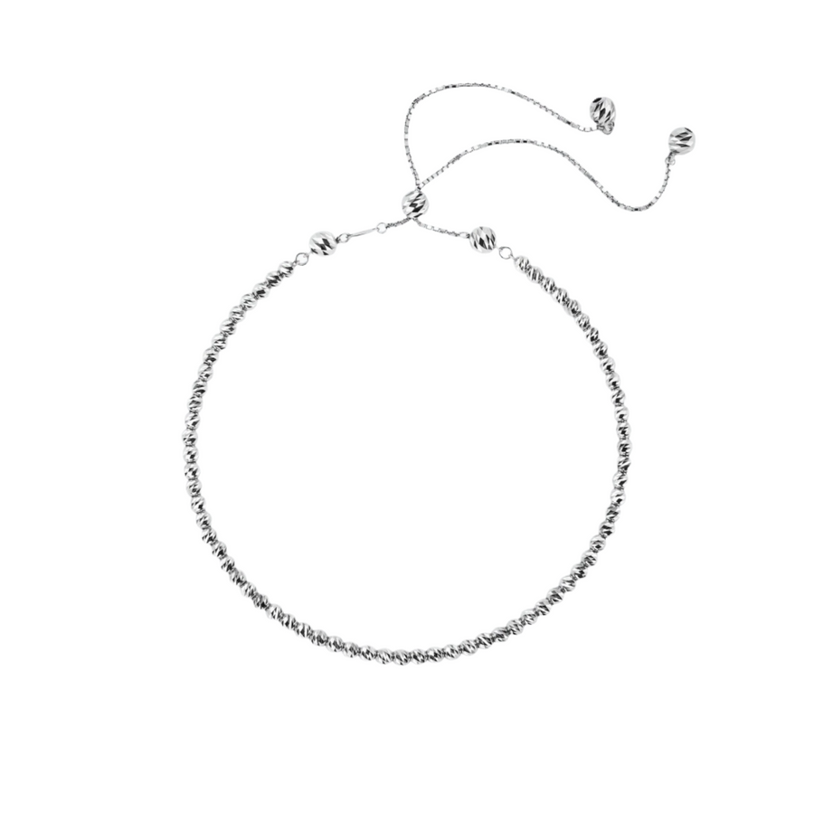 Halo Beaded Bracelet in Platinum