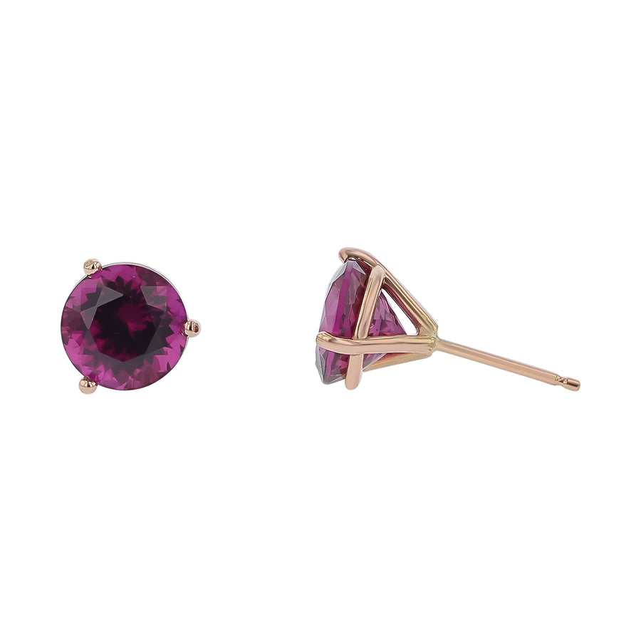 5.06ct Tanzanian Garnet Stud Earrings in 14K Rose Gold