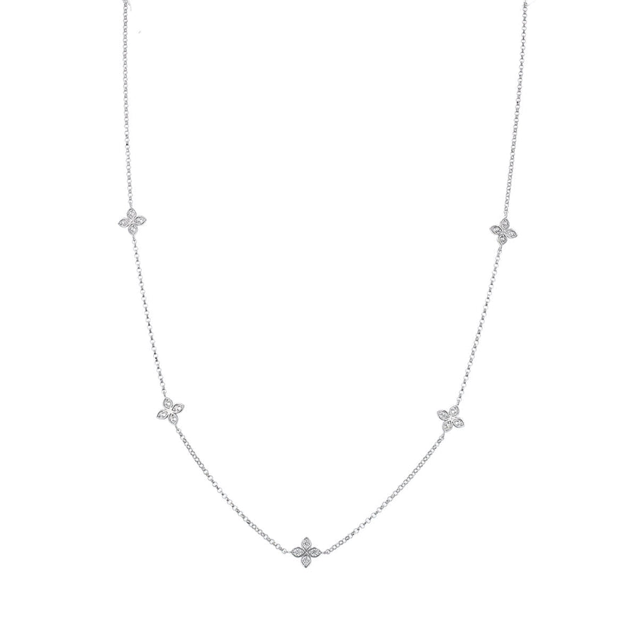 Love by the Inch 0.22ct Diamond Necklace in 18K White Gold, 14-17" chain