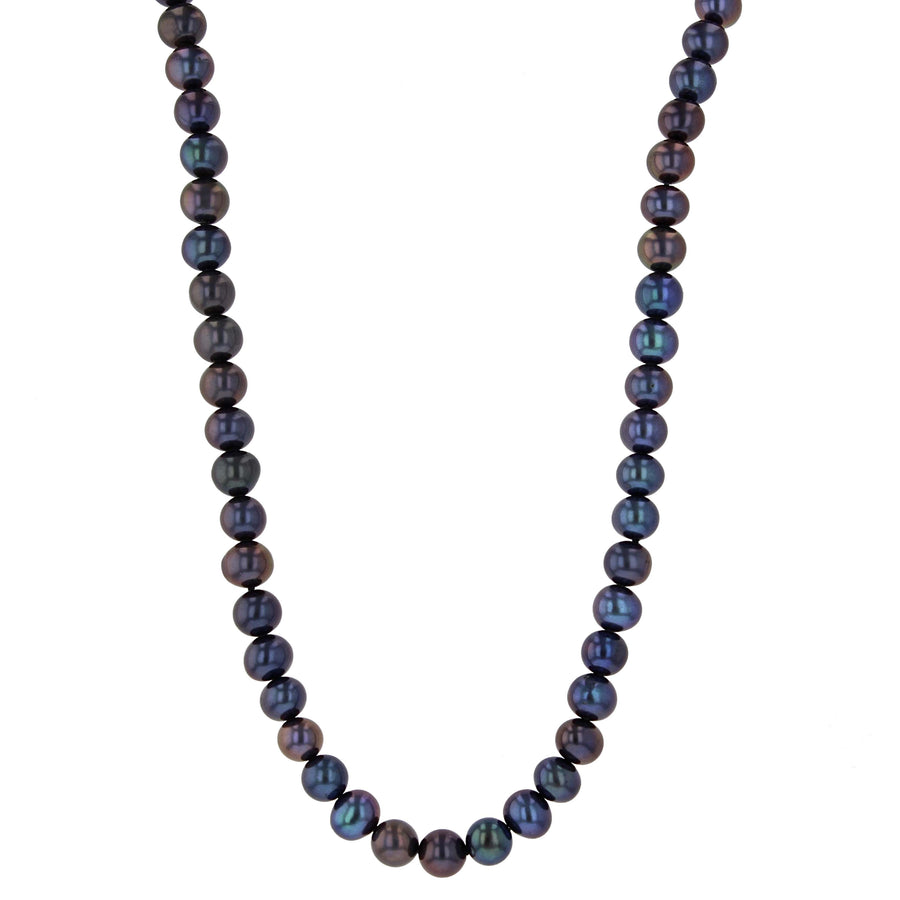 7-8MM BLACK FRESHWATER PEARLS 48" NECKLACE