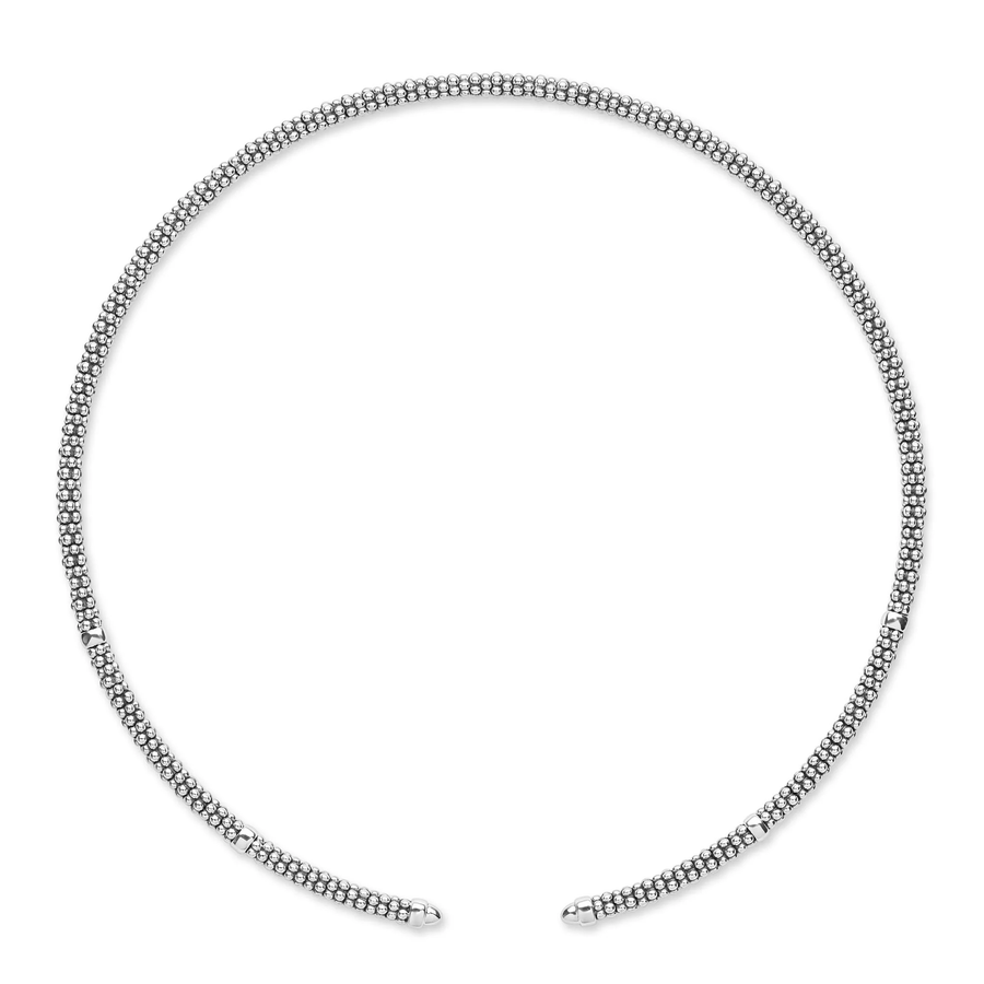 Signature Caviar 3mm Versa Collar Necklace in Sterling Silver, 16"