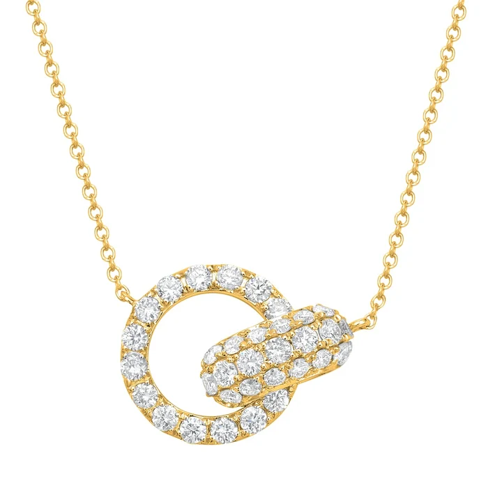 0.71ct Diamond Interlocking Necklace in 14K Yellow Gold