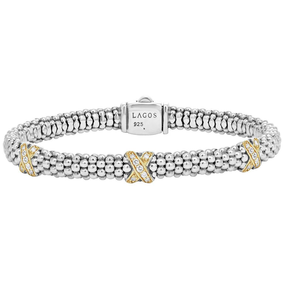 Three Diamond X Bracelet