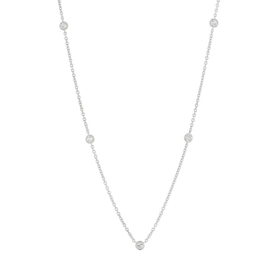 Cascade 0.33-0.39Ct Diamond Necklace in 18K White Gold, 18" chain