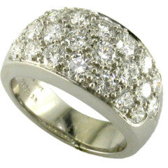 2.20ct Diamond 3 Row Pave Ring in Platinum size 6.5