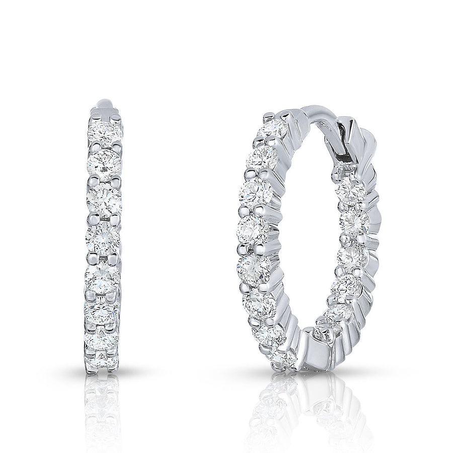 Perfect Hoop 0.76ct Diamond Inside Out Hoop Earrings in 18K White Gold