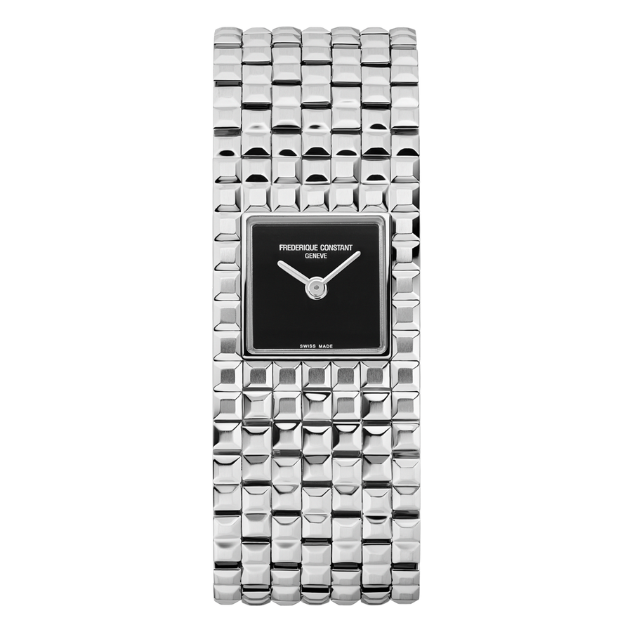 26mm Classics Manchette Watch with Black Dial in Stainless Steel, Bracelet