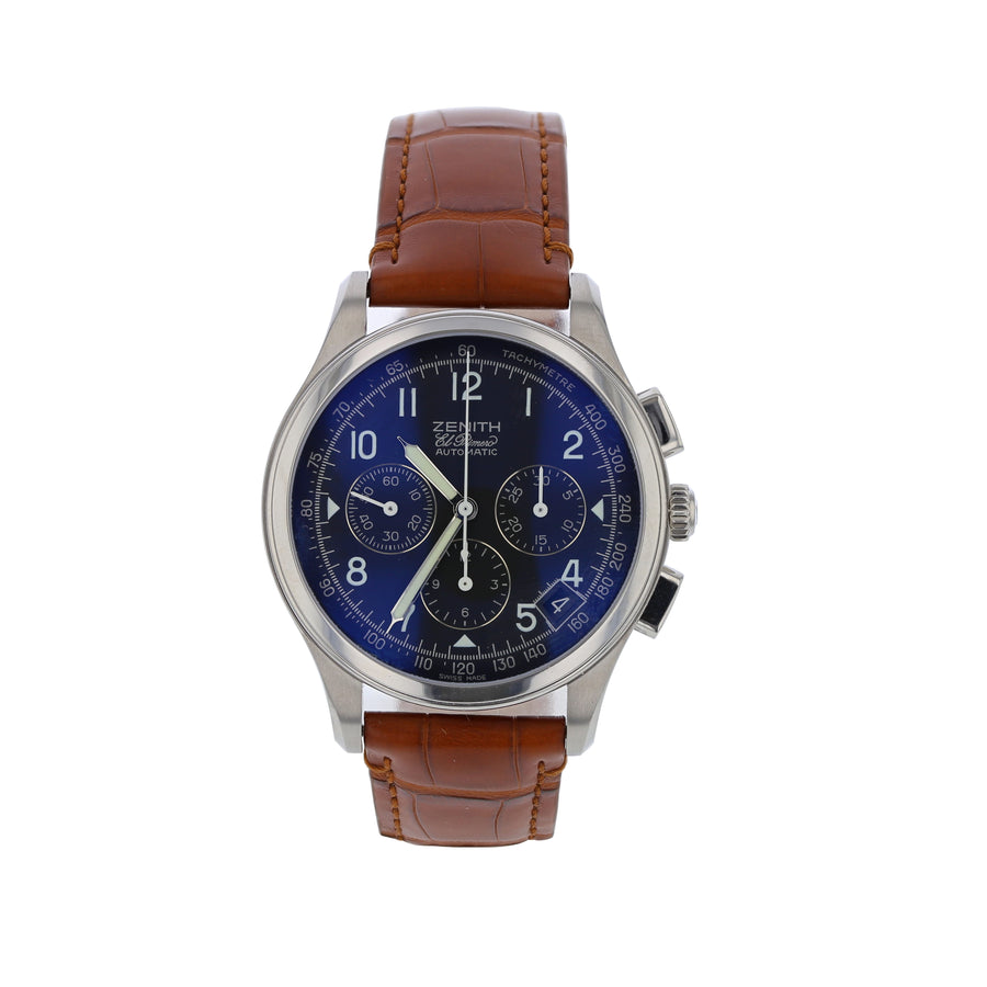38mm Zenith El Primero Watch in Stainless Steel